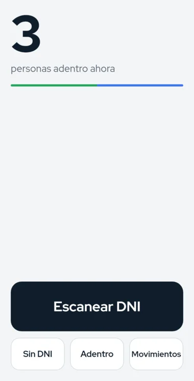 App de Umbral Accesos en el celular del vigilador
